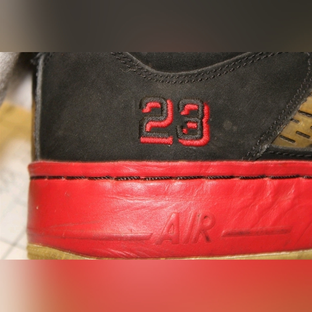 Nike Air Jordan Fusion 5 High Top Mens Size 11.5 45.5 Black Red Shoes 318608-062 - Picture 10 of 13